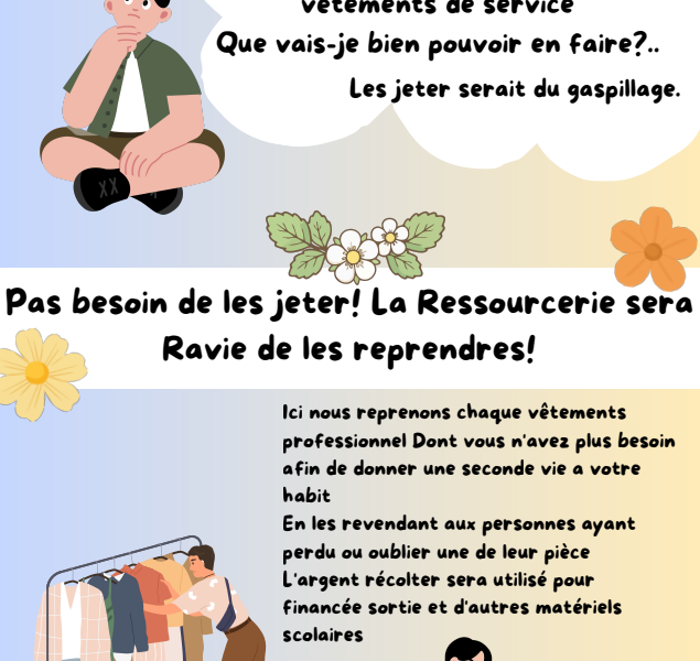 Une ressourcerie pour les tenues professionnelles et le matériel